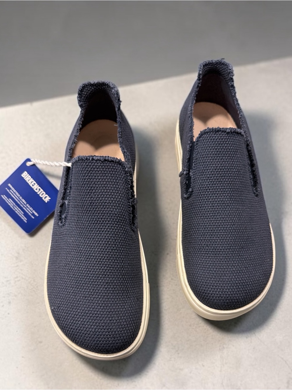 Birkenstock Navy Canvas Slip-On Loafers